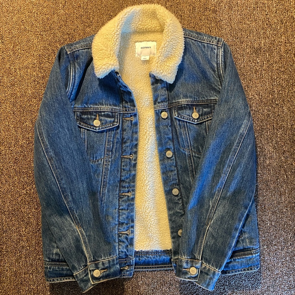 Old Navy Cream Sherpa-Lined Jacket